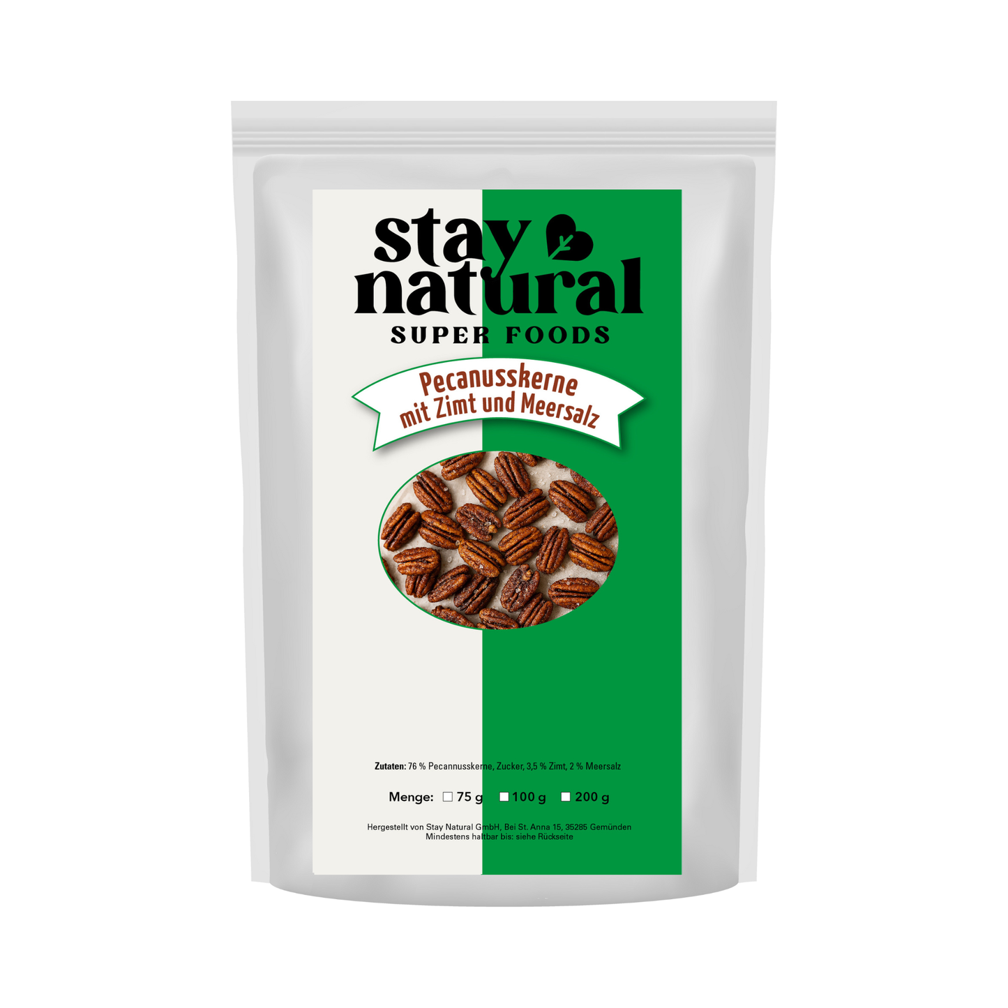 Pecanusskerne mit Zimt und Meersalz
