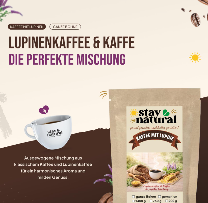 Kaffee mit Lupine gemahlen