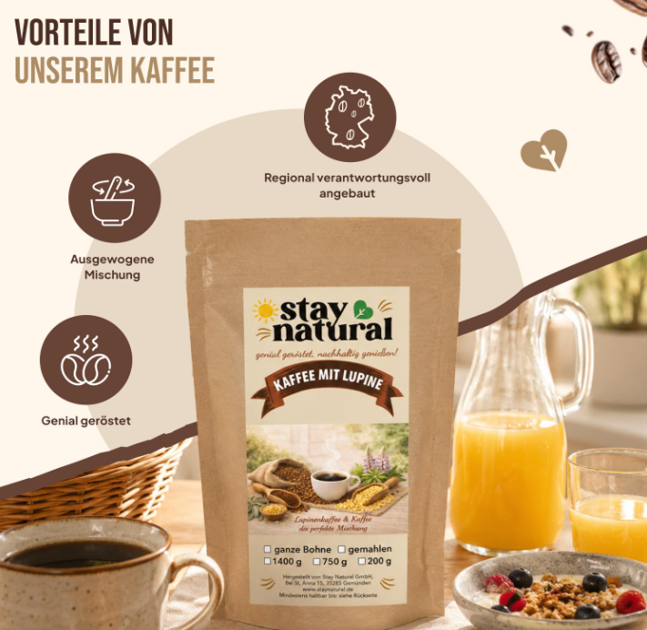 Kaffee mit Lupine gemahlen