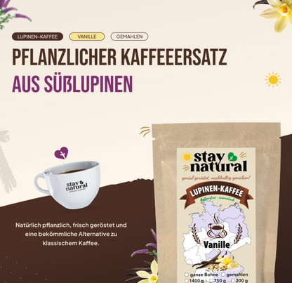 Lupinen Kaffee Vanille ganze Bohne