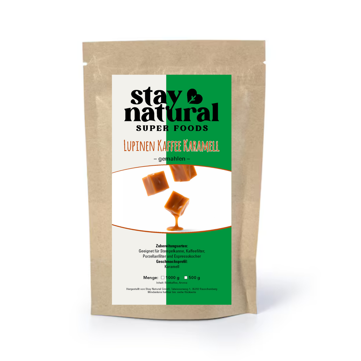Lupinen Kaffee Karamell ganze Bohnen