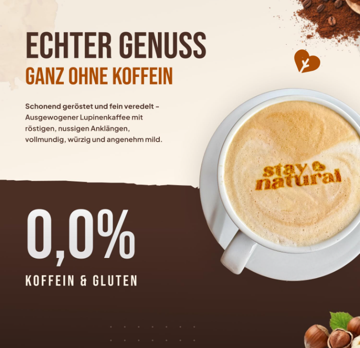 Lupinen Kaffee Haselnuss ganze Bohne