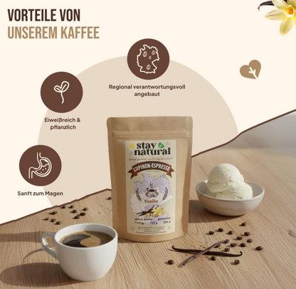 Lupinen Kaffee Vanille ganze Bohne
