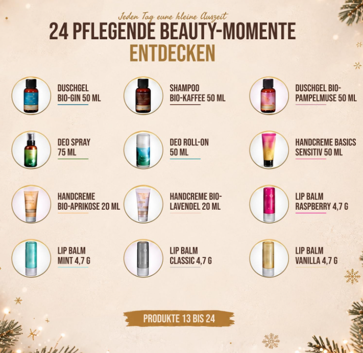 Beauty Adventskalender – 24 Beauty-Highlights Naturkosmetik